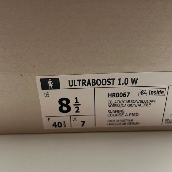 ADIDAS ULTRABOOST 1.0 black running SHOES HR0067 NEW in Box Women Size 8.5 - Picture 8 of 8